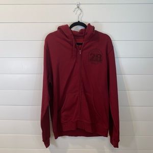 Disney Parks Mickey Mouse Maroon Zip Up Sweater